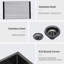 27" Gunmetal Black Kitchen Sink, Stainless Steel 16g, Enhances Functionality, 27x21x10 Inch 27 Inch, Resists Stain And Scratch,