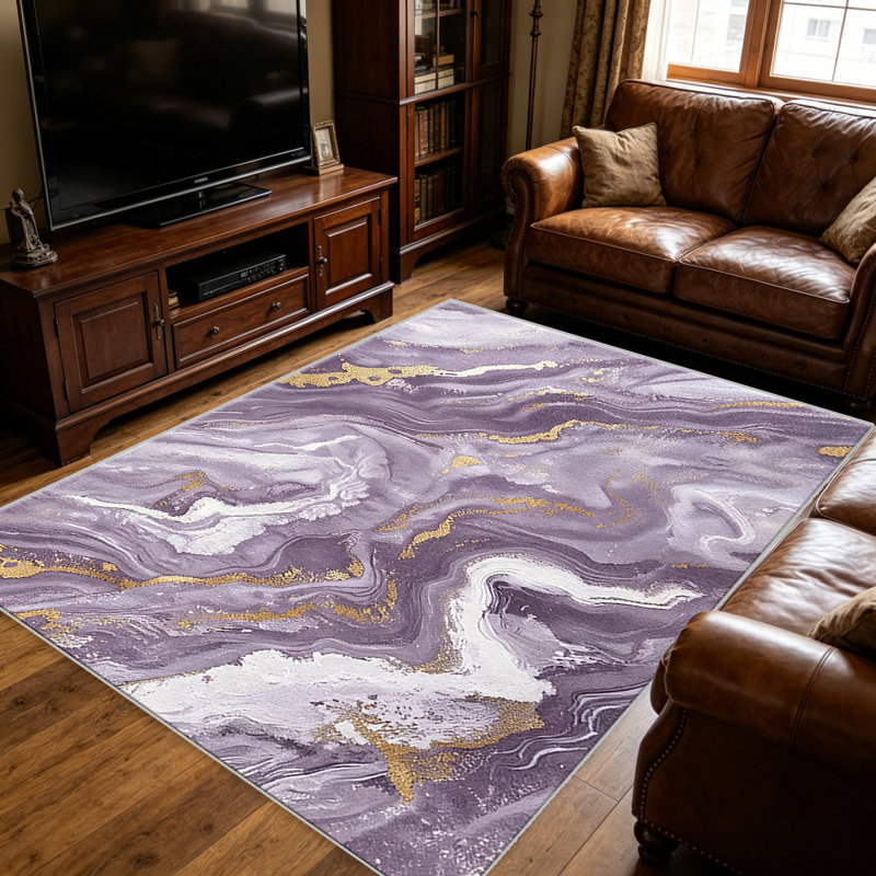 Lavender Gold   area rugs for Living Room, Soft and Comfortable, Suitable for all seasons, easy to maintain, machine washable Indoor floor mat, Under Table Farmhouse suitable for Bedroom, Dining Room, Study,  Balcony, Home Decor Patio