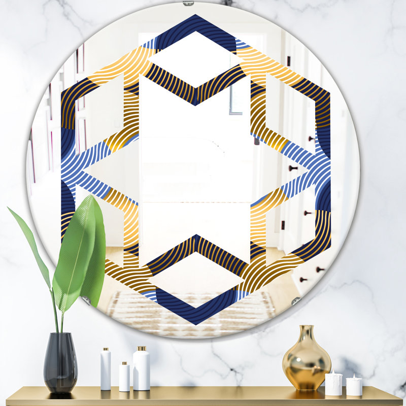 Miroir mural Hexagon Star Luxury Waves, 23,6 po x 23,6 po