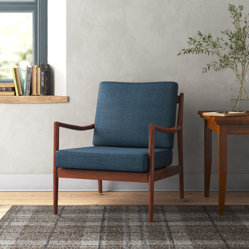 Chaise avec accoudoirs Stella, structure solide, Bleu