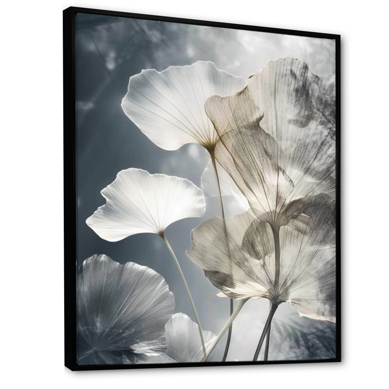 Tropical_Palm_Art_Pour_Ginkgo Art III, H 44 po x l 34 po x P 1,5 po, Cadre flottant noir
