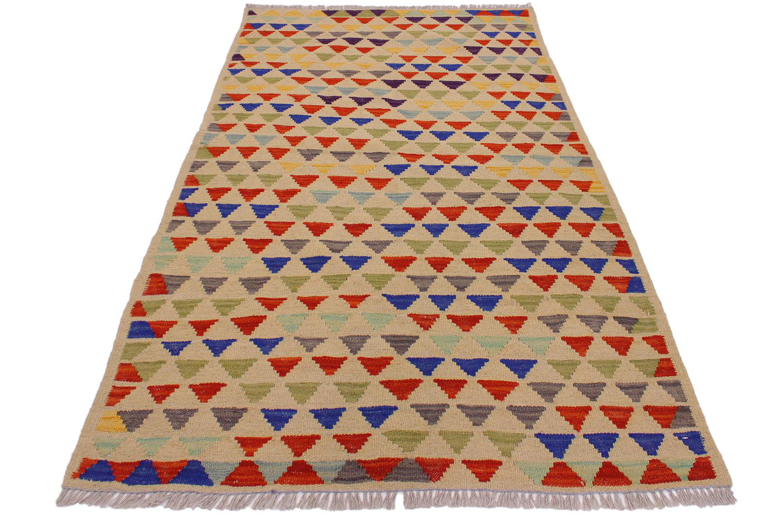 Isabelline Madee Geometric Handmade Rectangle 3'2" x 4'11" Wool Area ...
