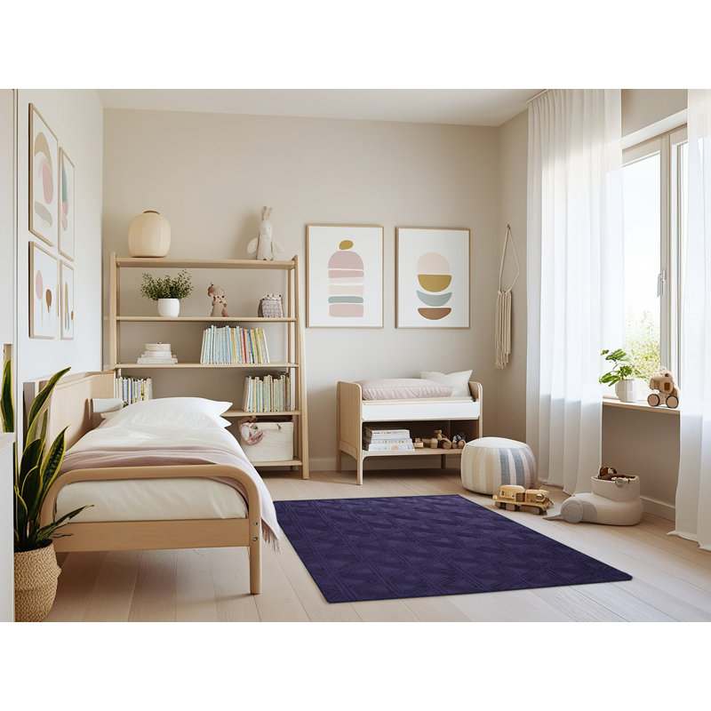 Tapis mauve lavable à la machine, Rectangle 4pi x 6 pi