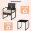 Ensemble bistro 3 pièces pour patio, chaises en rotin PE, table en verre trempé, balcon de jardin pour patio, beige-601073640