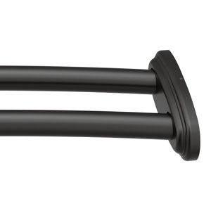 Black Adjustable Double Curved Shower Curtain Rod