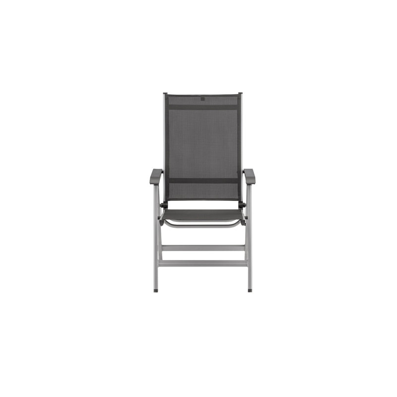 Multi-position armchair, silver/anthracite, aluminium outdoor fabric