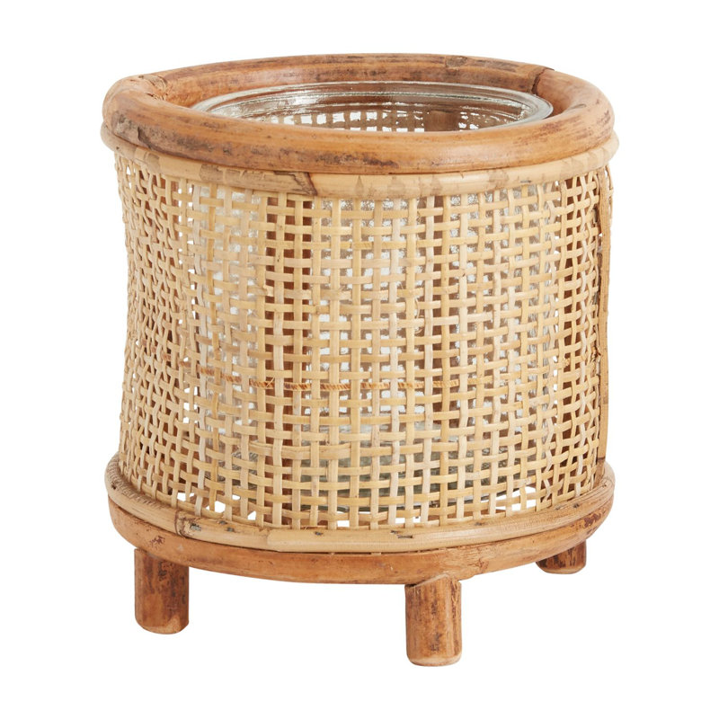 Wood Tabletop Votive Holder, 6.75" H x 6.5" W x 6.5" D