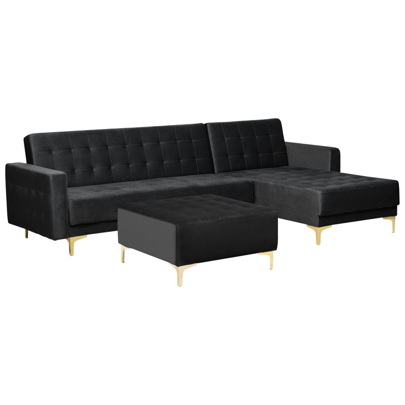 Pinkney 4 Seater Sofa Bed, Right Hand Facing, Black