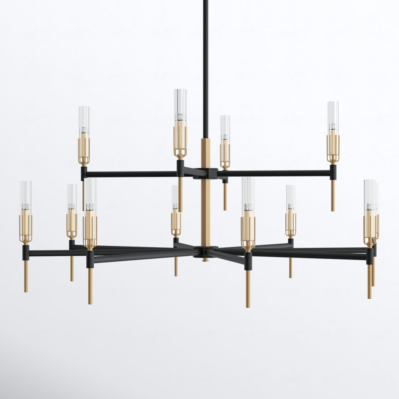 Clyda 12 - Light Dimmable Tiered Chandelier