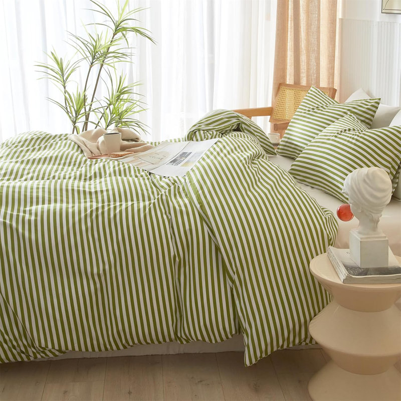 Microfiber Modern Style Comforter Set, King Duvet Cover + 2 King Pillowcases