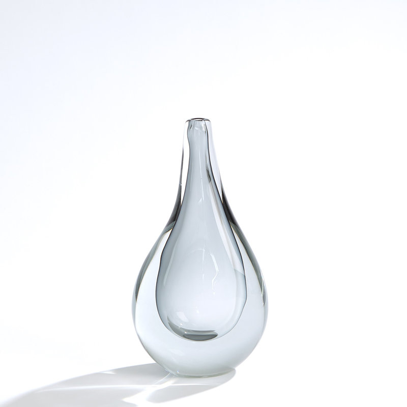 Handcrafted Glass Table Vase, 11" H x 6" W x 3.5" D