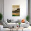 Île de Skye, affiche rétro, paysage abstrait montagne, art mural-129479088