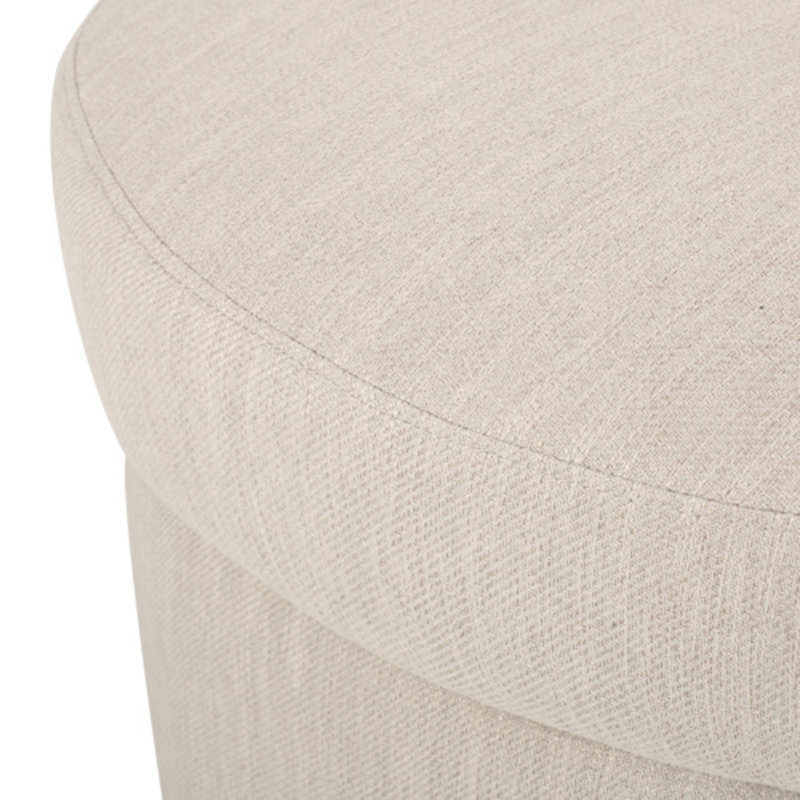 Upholstered Swivel Barrel Chair, Beige Fabric