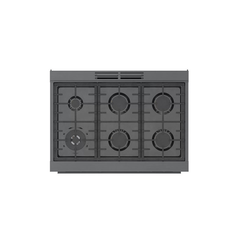 800 Series 36" 3.7 cu. ft. Freestanding Dual Fuel Range with True European Convection, Black