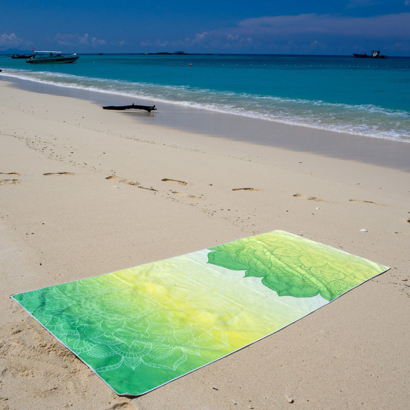 Serviette de plage en microfibre Caroli, Vert
