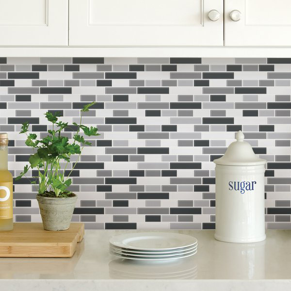 25.4cm W x 25.4cm L Vinyl Peel and Stick Mosaic Tile