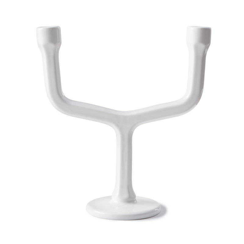 Concrete / Cement Candlestick, White