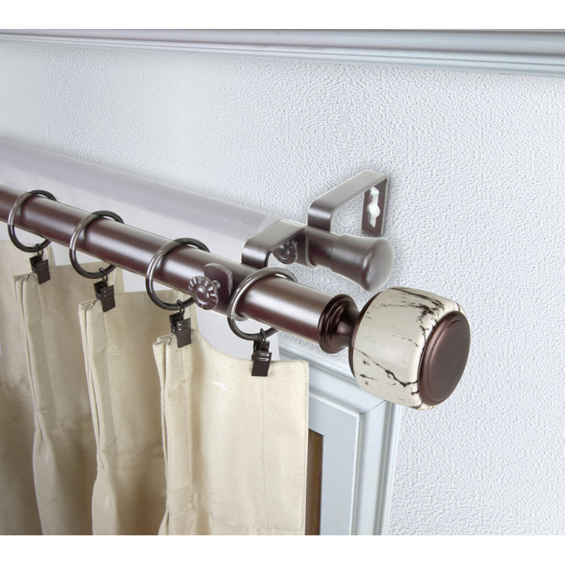 Tringle à rideaux double Montelongo, Bronze, H 2,5 po x l 84 po x P 6,75 po