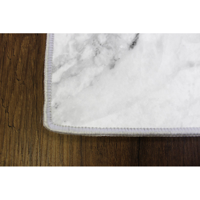 Tapis luxueux, 2,6 x 4,0 pi | 100% polyester, hauteur des poils de 0,4 po | Pois antibactérien et antidérapant en PVC | Lavable à la machine, impression numérique 3D | Parfait pour le salon et la chambre à coucher