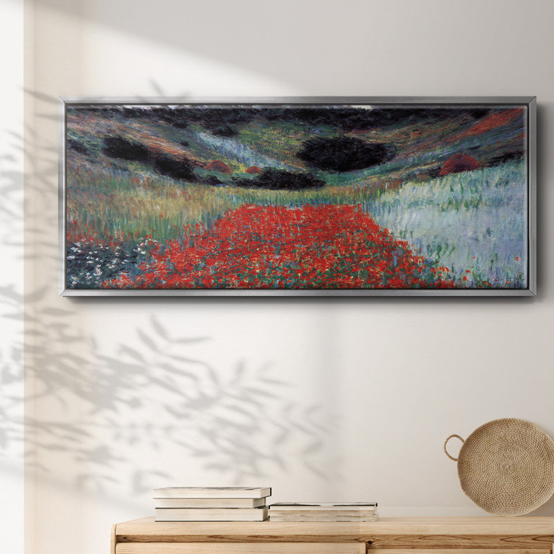 Champ de coquelicots à Giverny par Monet, Argent, H 24 po x l 60 po x P 1,5 po