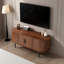 Meuble télé moderne avec meuble télé 47 po avec armoire de rangement à porte coulissante, centre de divertissement pour le salon, la chambre à coucher, le bureau, finition noyer | Idée cadeau-404672019