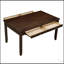 Table de salle à manger à finition cerisier foncé avec 4 tiroirs, mobilier en bois de style transitionnel pour une salle à manger élégante et fonctionnelle