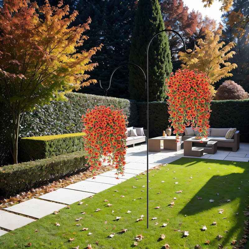 Faux fleurs artificielles suspendues pour la décoration de plantes artificielles à l'extérieur, 2 faisceaux en fausse soie coloré marguerite eucalyptus réaliste