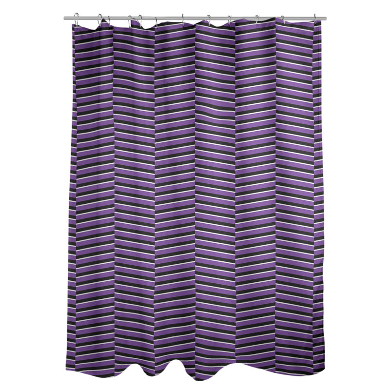 Rideau de douche simple à rayures rompues, Mauve