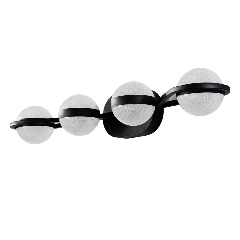 Luminaire de meuble-lavabo minimaliste à DEL 30 po avec abat-jour en cristal sable acrylique