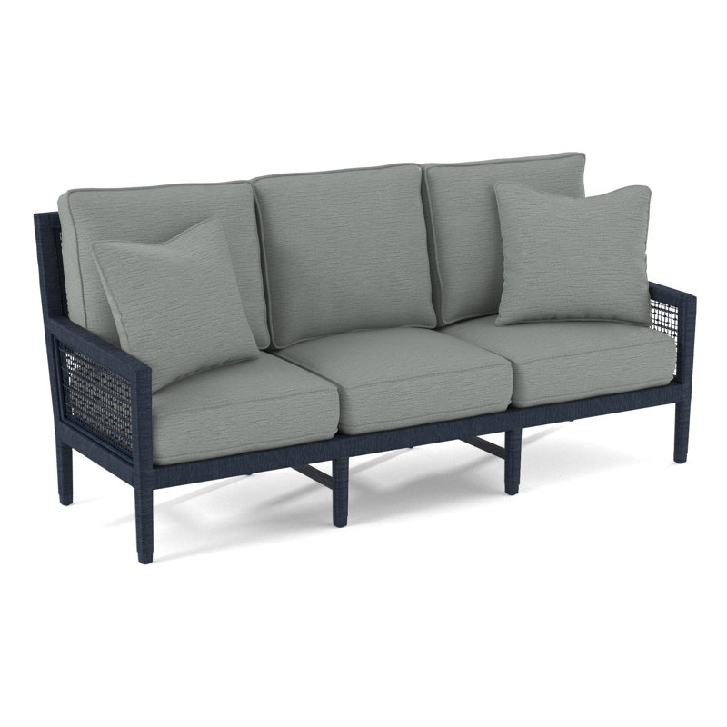 Pine Isle 76" Square Arm Sofa with Reversible Cushions, Glacier Blue Textured; 0805-54, Stone Hearth