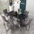 Rectangle Double Pedestal Dining Set with Tufted Dining Chair-1364873185-1364873191-1364873186