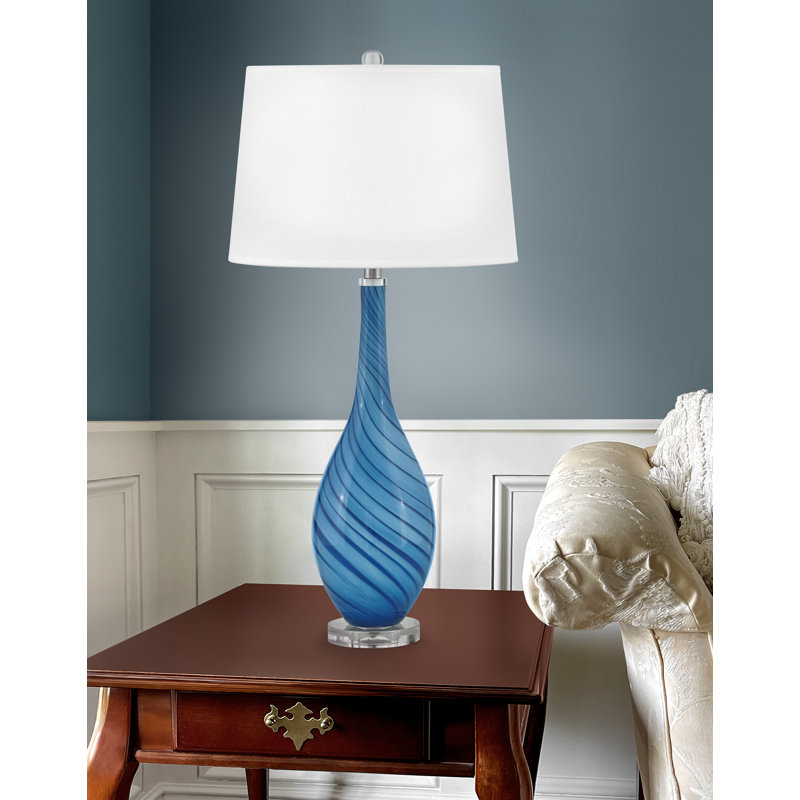 Brescia Ceramic Table Lamp, Dark Blue