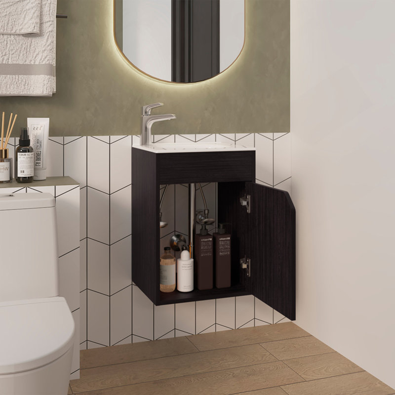 Lavabo pour salle de bain Hudson, noir, Noir
