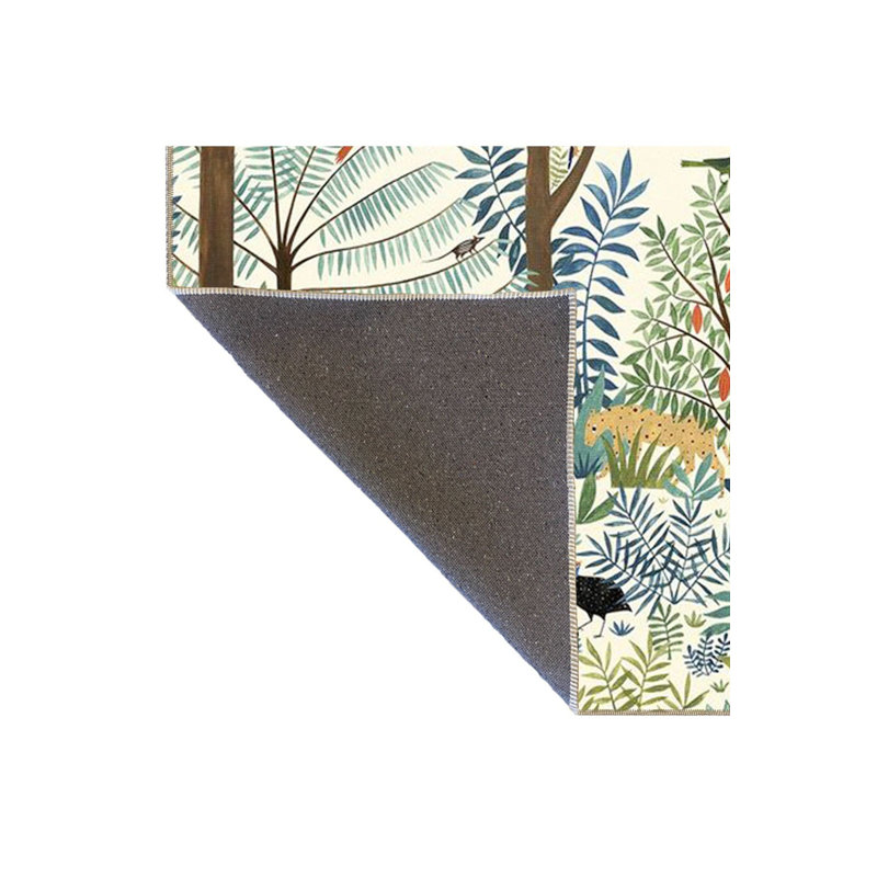 Tapis tissé à motif crème moderne Modern, Sous-tapis rond 3 pi 3 po inclus