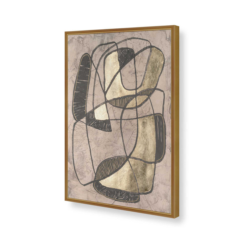 «Interaction II» par June Erica Vess, reproduction d'art sur toile, Impression sur cadre ouvert sans papier mat, Doré