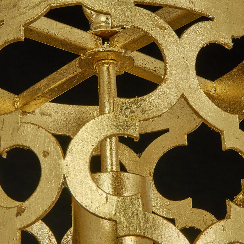 Quatrefoil 1 - Light Lantern Cylinder Pendant, Gold Leaf