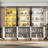 79"H 4-Door Glass Display Cabinet With Sensor Light For Home Or Office-254191034