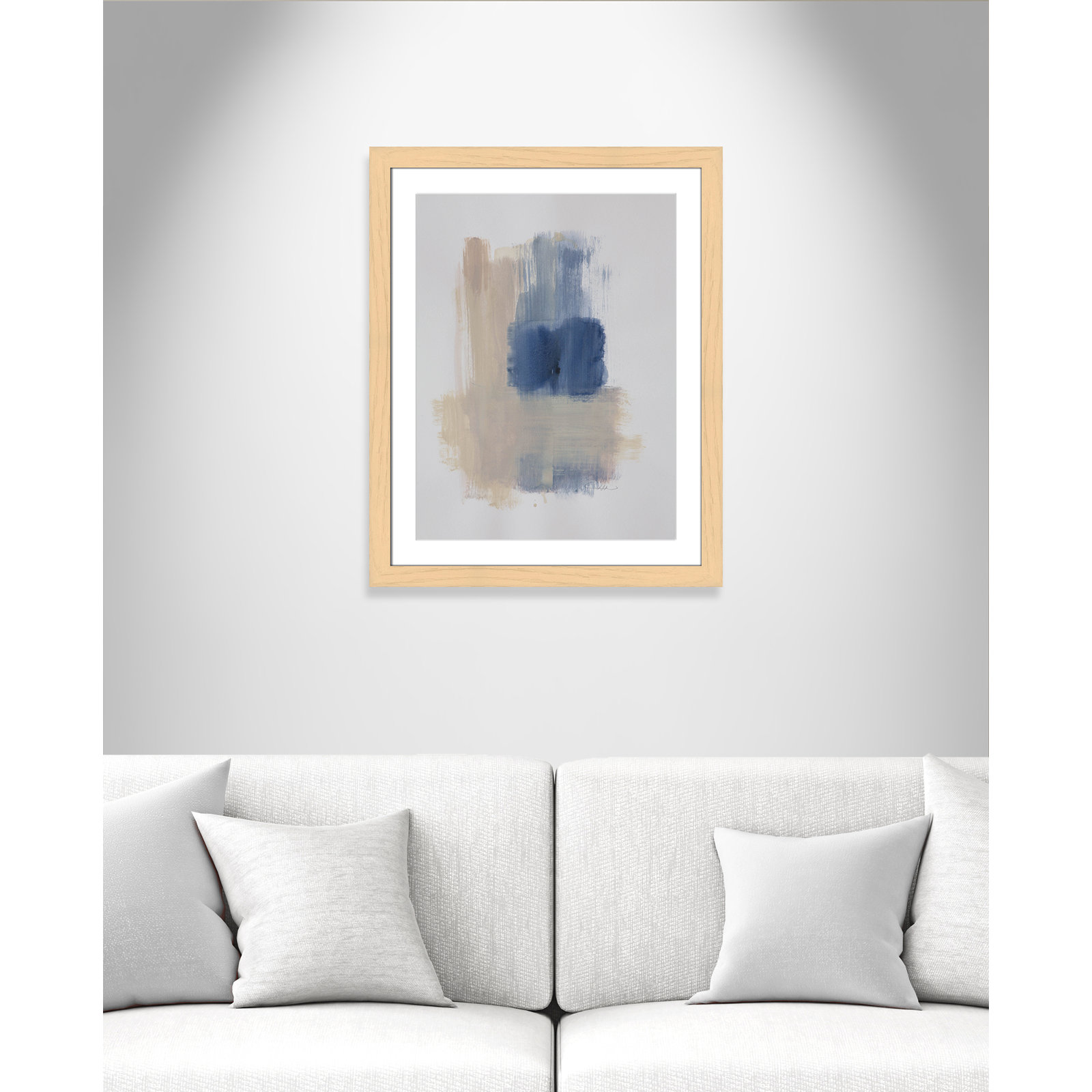 Esmeray "Powder Room Wash III" Print, 31" H x 25" W x 1.25" D, Natural Cube Frame Matted