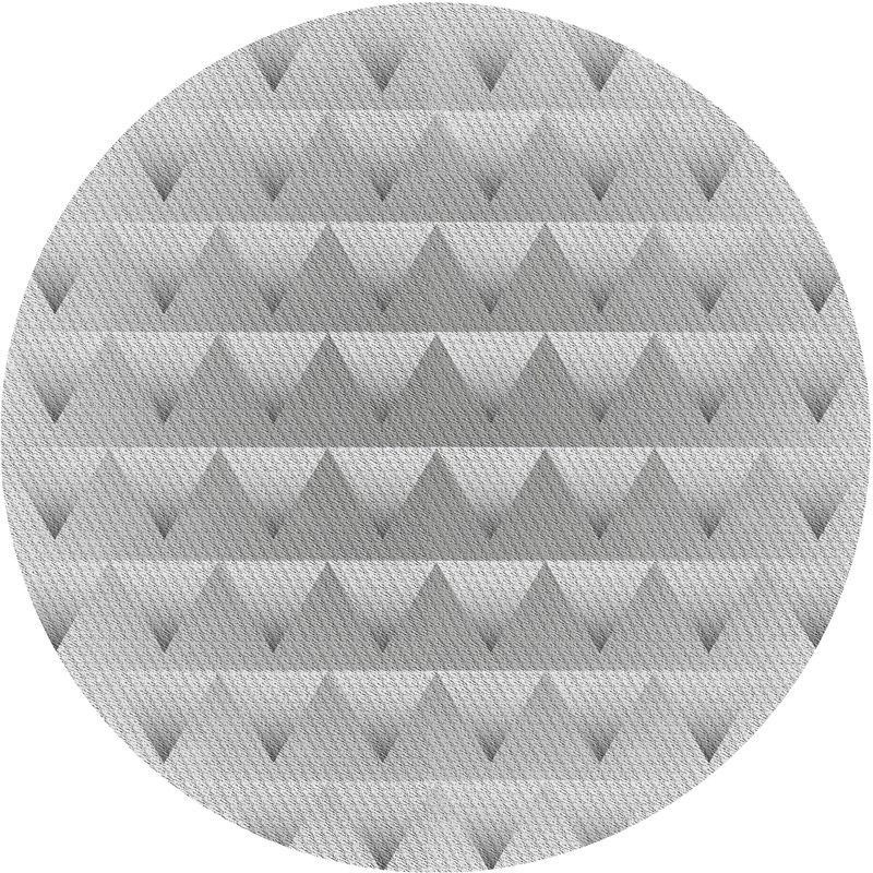 Tapis gris tissé à la machine, Rond 5 pi