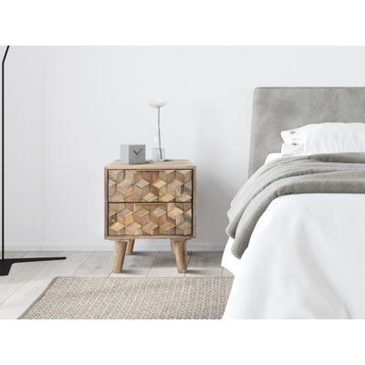 40cm W Solid Wood Bedside Table