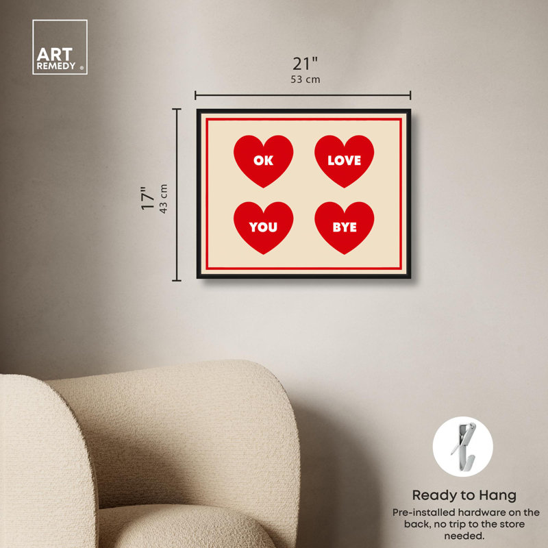 «Heart Sentiments», reproduction d'art sur toile par Art Remedy, Structure noire, H 21 po x l 17 po