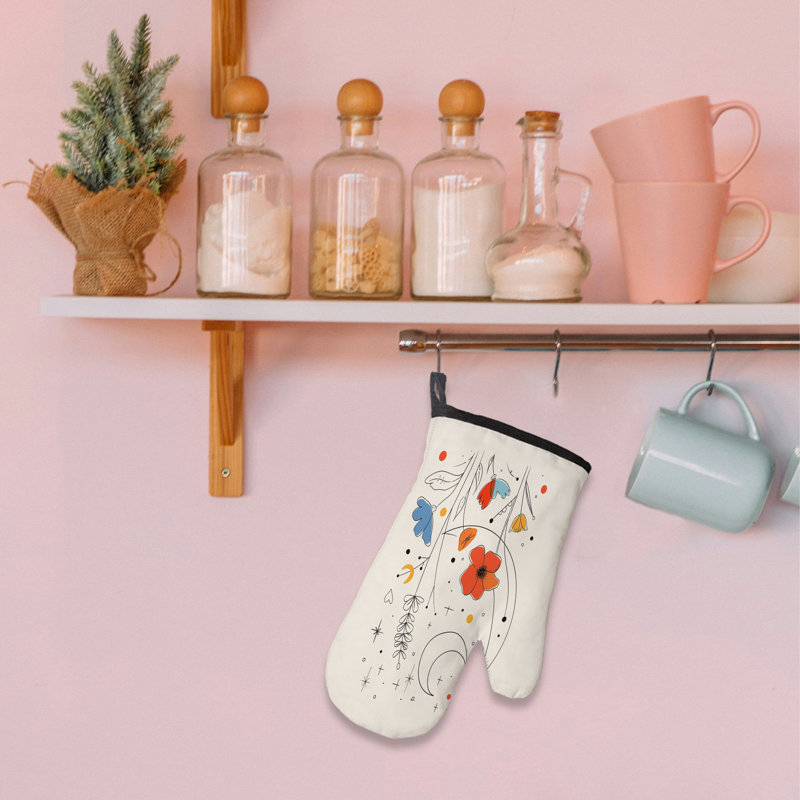 Minimal Bloom Oven Mitt Cotton Twill