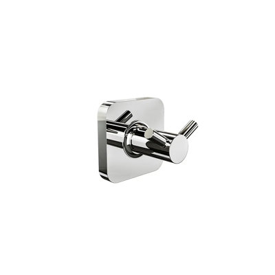 Vapor Wall Mounted Double Towel Hook - Chrome, Premium Brass Construction, Includes Installation Hardware