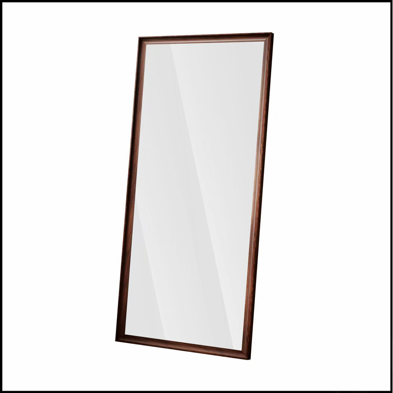 Vintage Full Length Wall-Mounted Mirror With Faux Wooden Frame, Stylish And Functional For Any Room