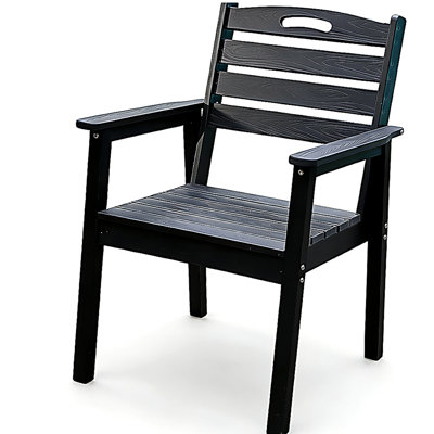 Ensemble de chaises de terrasse d'extérieur DPE, nécessitant peu d'entretien - pour les jardins, les cours et les terrasses - Noir (dossier)