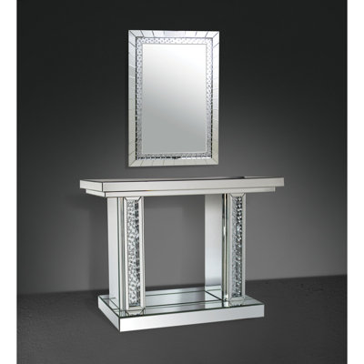 Nysa Mirrored & Faux Crystals Accent Mirror