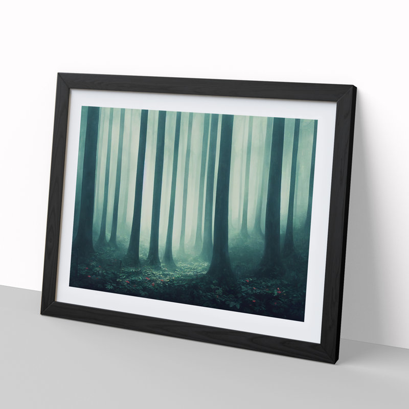 Feisty Forest - Single Picture Frame Print, Black Framed, 25cm H x 34cm W x 2cm D