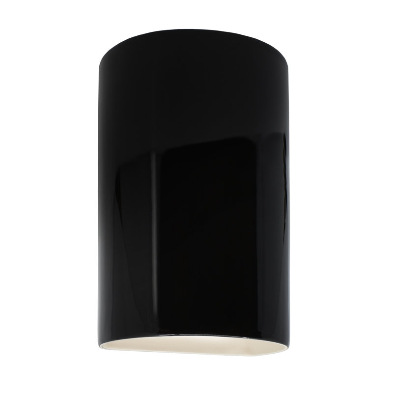 Plafonnier encastré d'extérieur Krimhilde, Incandescent, Noir brillant, H 9,5 po x l 5,75 po x P 4 po
