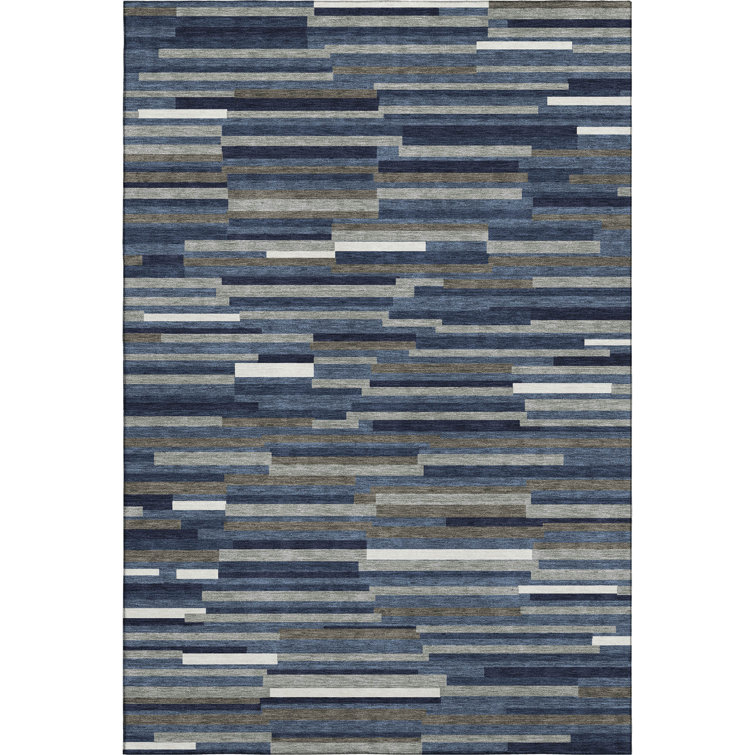 Premium Machine Washable Prisco Navy Rug