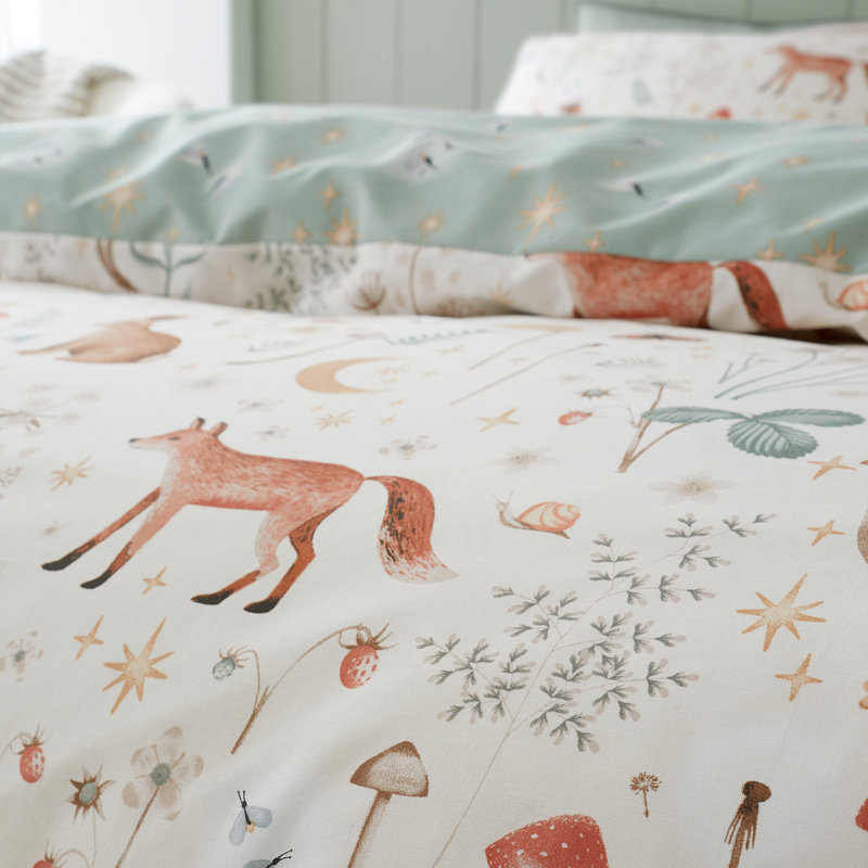 Enchanted Twilight Animals Duvet Cover Set, Natural, Single Duvet Cover + 1 Standard Pillowcase